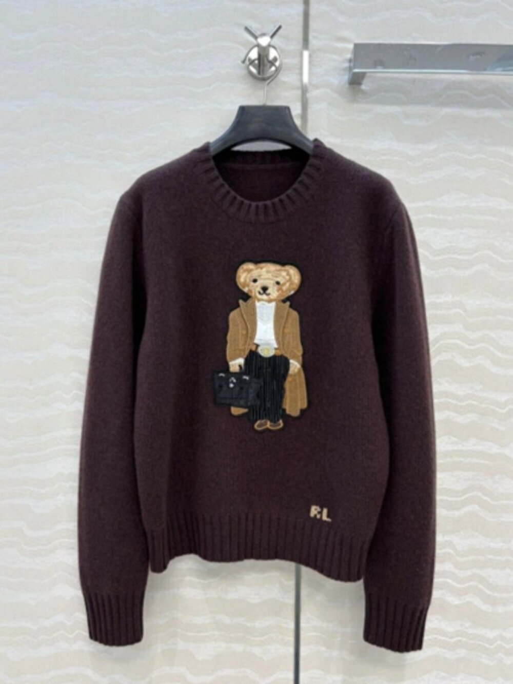 Ralph Lauren Gentleman Bear Brown Crewneck Sweater